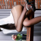 4k, 핫모델 지연, 검정색 검정색 스타킹, Beautiful Model Black Stockings Shooting