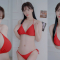 (4K 룩북 고화질) 초근접 붉은색 비키니 모델 룩북💗 언더웨어 룩북 직캠 Try on underwear Lookbook 눈앞에서 갈아입는 직캠