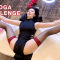 旗袍大腿襪 瑜珈挑戰 Yoga in Little Black Skirt Challenge｜妙妙miaomiaolegs