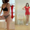 [4K] 레드 미니원피스 룩북 (찢어진 스타킹)