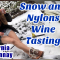 Wine Tasting in the Snow – California Sterling Chardonnay, White, Shoeplay Dangling, Nylons