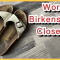 1 Minute Shoe and Tell – White Birkenstock Madrid – Worn Used Old Slippers Shoes Closeup